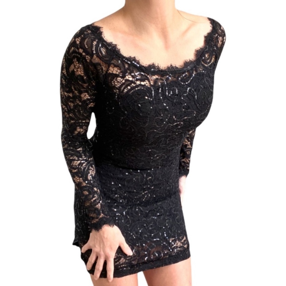 NWT Vintage 90s Jump Long Sleeve Cocktail Dress - sparkles - size women’s small